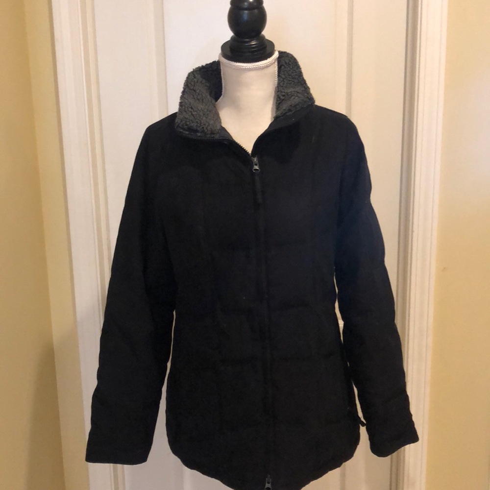 LL Bean Black microsuede winter coat